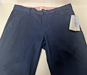 Cat & Jack Girls Stretch Straight Fit School Uniform Pants; Navy Blue, 16 - Picture 1 of 9