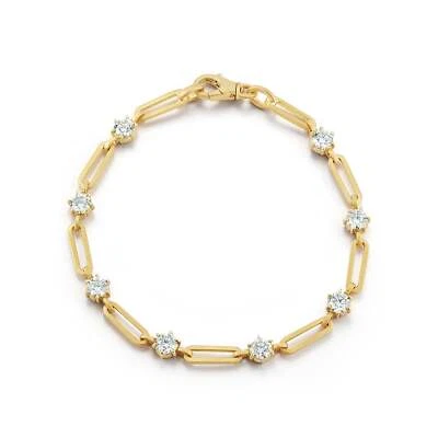2ct round cut VS1 GIA Certified lab grown diamond 10kt solid gold chain bracelet - Image 1 of 4