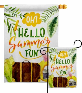 Oh Sommer Garten Flagge Spaß in der Sonne Deko klein Geschenk Hof Haus Banner - Bild 1 von 17