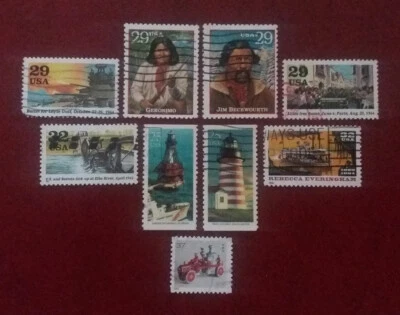 US 1990-2002 Postally Used Selection Civil War WWII Lighthouses etc F-XF 1955 - Image 1 of 2