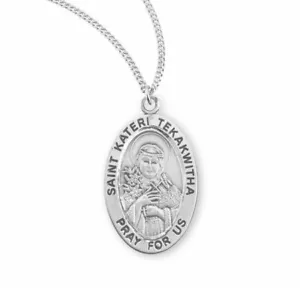 St. Kateri Tekakwitha Sterling Silver Necklace - Picture 1 of 2