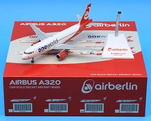 Avión diecast JC Wings 1:200 Air Berlin "OneWorld" Airbus A320 modelo D-ABHO - Imagen 1 de 14