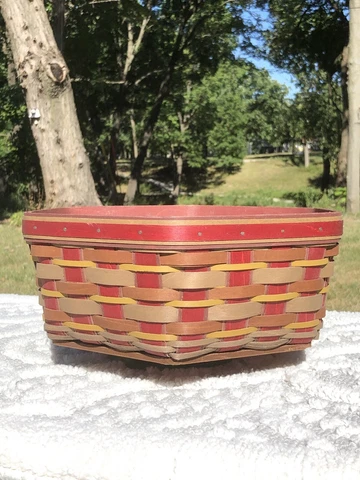 2010 Longaberger 12” CRIMSON HILL Prototype Hexagon Generations Basket Cover