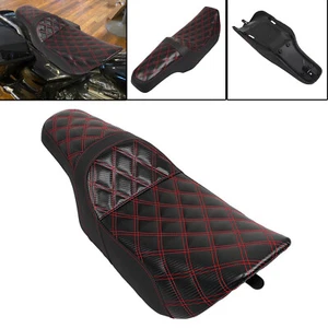 Black + Red Stitching Driver Passenger Seat Fit For Harley Road King EFI FLHRI - Picture 1 of 16