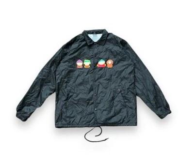 South Park Huf Windbreaker Jacket Mens XL Black Cartman Kenny Stan Kyle Vintage - Image 1 of 4
