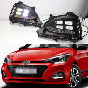 LED DRL Turn Indicator Signal Daytime Running Fog light Fit For Hyundai i20 2018 - Picture 1 of 10