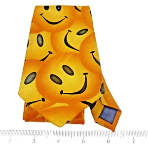 Steven Harris Tie Happy Smiley Face Emoji Handmade Men's Polyester Necktie - Picture 1 of 4