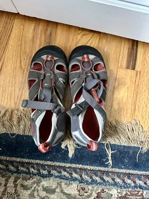 Keen Boys Youth Waterproof Sandals Grey / Red Size US 2 - Image 1 of 4