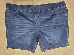 Pantalones cortos de mezclilla Terra & Sky Bermuda clásicos lavado medio azul para mujer 4X 28W-30W (52x9) - Imagen 1 de 7