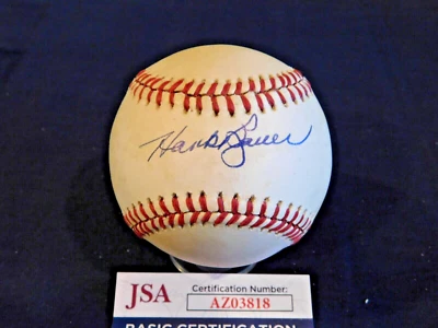 Hank Bauer (D. 2007)  Signed / Autographed OAL Boby Brown Baseball JSA COA (B) - Image 1 of 4