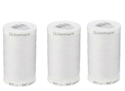 White Polyester Thread Spool 100 Long Staple for All Purpose Sewing Quilting - Image 1 of 3