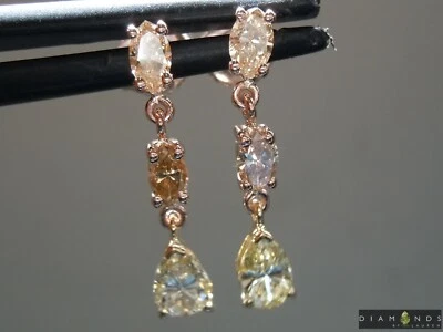 1.26ctw Brown and Yellow Diamond Earrings R9969 Diamonds by Lauren - Image 1 of 4