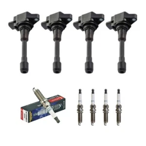 New Set of 4 Ignition Coil & Denso Spark Plug for Frontier Sentra/Equator L4 - Picture 1 of 12