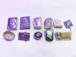 Auténtico Vintage Ruso Rostros Históricos La Gente Coincide 11 Pines Botón Insignia - Imagen 1 de 6