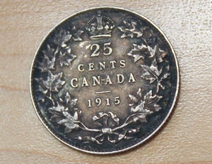 1915 Canada 25 centesimi argento - Foto 1 di 2