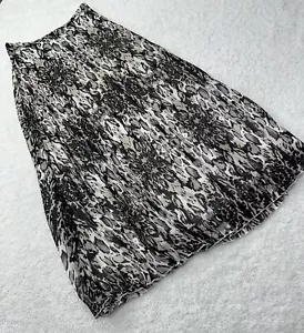 Garnet Hill Snakeskin Print Pleated Tencel Boho Maxi Skirt Lined Size 4P Classy - Picture 1 of 12
