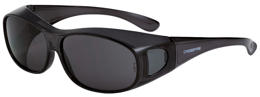 Crossfire OG3 OTG Safety Glasses L/XL Crystal Black Frame Smoke Lens Z87+ - Image 1 of 1