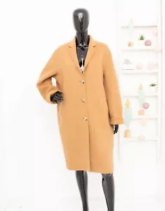 ACNE STUDIOS Coat Wool Camel Beige Minimalist Oversized Jacket Women's Size 36 - Picture 1 of 11