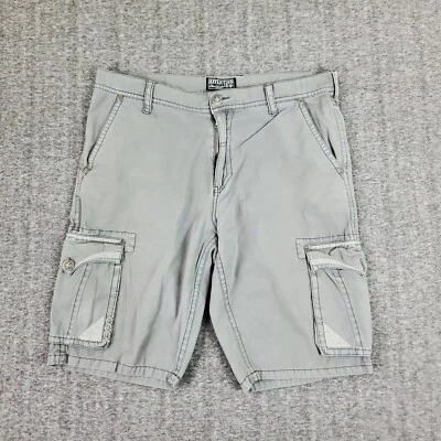 Pantalones Cortos Affliction Negro Premium Carga Hombres 34 Gris Puntada Gruesa Motociclista Patinador   Foto 1 de 4