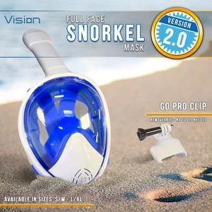 V.2 180° Anti-Fog Swimming Full Face Mask Surface Diving Snorkel Scuba for GoPro - Picture 1 of 5