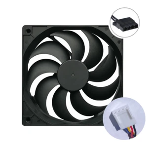 PC Cooling Fans 120mm Black Fast Cooler 2 Options Molex LP4 or PWM - UK Stock - Afbeelding 1 van 9