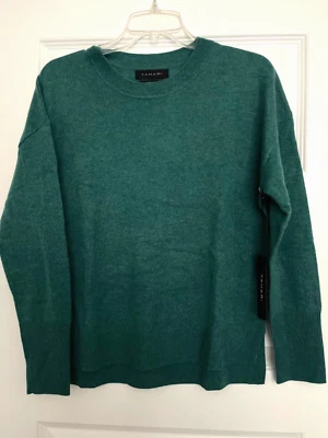 NUEVO con etiquetas suéter cuello redondo 100% verde cachemir talla tahari talla grande Foto 1 de 4