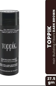 DARK BROWN TOPPIK Hair Fibres spray BUY 2 GET 1 FREE 27g real hair loss fibers - Picture 1 of 5