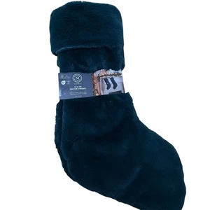 Martha Stewart Paar Kunstfell Weihnachtsstrümpfe 22" grün weich Lux gemütlich Zuhause - Bild 1 von 5