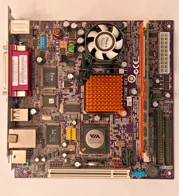 ECS C7VCM2 Mini-ITX Motherboard + VIA C7 CPU 1GHz + 512GB DDR2 RAM - Image 1 of 4