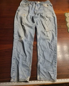 VTG 1991 Levi 545 Loose Fit Distressed Kurt Cobain Grunge 90 Skater Jeans 33x32 - Picture 1 of 22