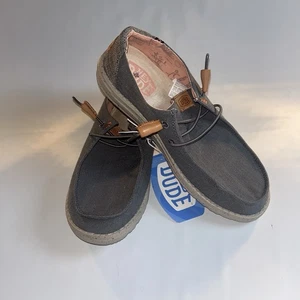 Hey Dude Womans Wendy Washed Charcoal size 8 NWT - Picture 1 of 6