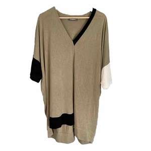 Alembika Sweater Top Womens XL Color Block Asymmetric VNeck Pullover Long - Picture 1 of 14