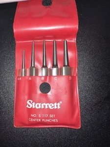 Starrett No. Vintage Punzones centrales S117, juego de 5 completos, EE. UU. 1/16-5/32 - Imagen 1 de 6