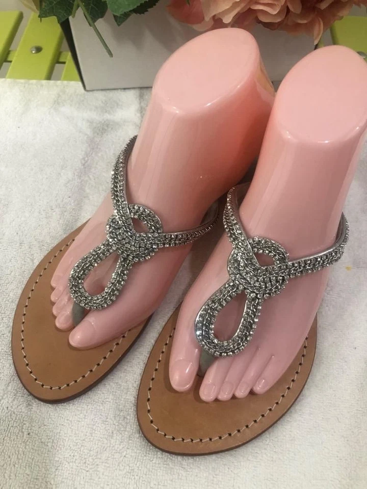 NUEVO SIN CAJA MYSTIQUE CRYTAL TANGA CUÑA SANDALIA TALLA 8 (san100 Foto 1 de 4