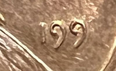 199? Lincoln Cent Error Nine Over Nine And Missing Number In Date - Image 1 of 4