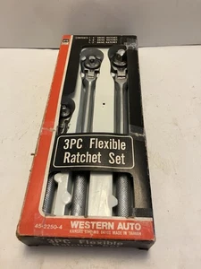 Vintage Western’s Auto  3 Pc. Flexible Ratchet Set,1/2”,3/8”,1/4” NOS - Bild 1 von 6