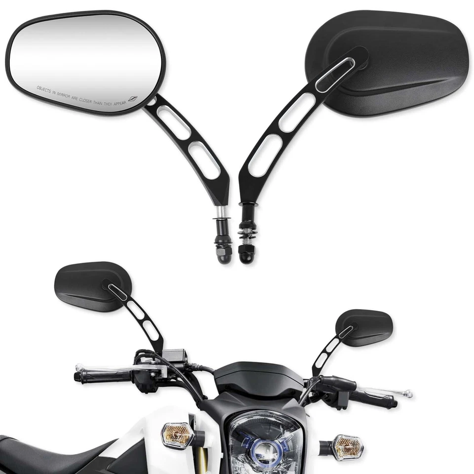 Espejos retrovisores negros de 8 mm para motocicleta Harley Heritage Softail Classic FLSTC Foto 1 de 4
