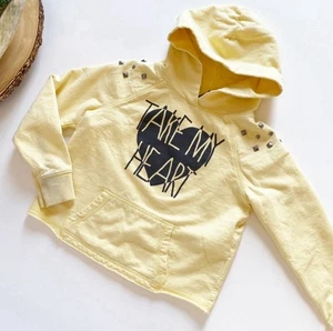 Benetton Take My Heart Studded Yellow Hoodie • 7/8 - Picture 1 of 6