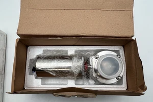 SANITARY BUTTERFLY VALVE 2-1/2" PNEUMATIC ACTUATOR NEW IN BOX - Picture 1 of 8