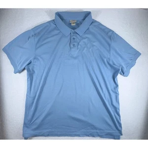 LL Bean Mens Shirt XL Large Pima Polo Blue Cotton Short Sleeve - Picture 1 of 6
