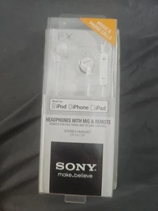 NUOVE cuffie auricolari Sony DR-EX12iP con microfono, bassi profondi, telecomando in linea bianco - Foto 1 di 1