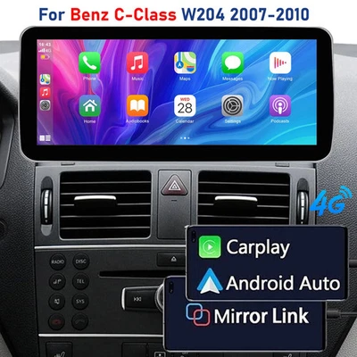 Для Mercedes Benz C W204 2007-10 8 + 128GB автомобиля стерео Apple Carplay Android 14 GPS - Изображение 1 из 4