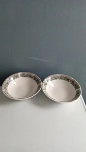 Vintage Style Cereal Bowls Set of 2 Geometric Design Kitchen Decor - Picture 1 of 6