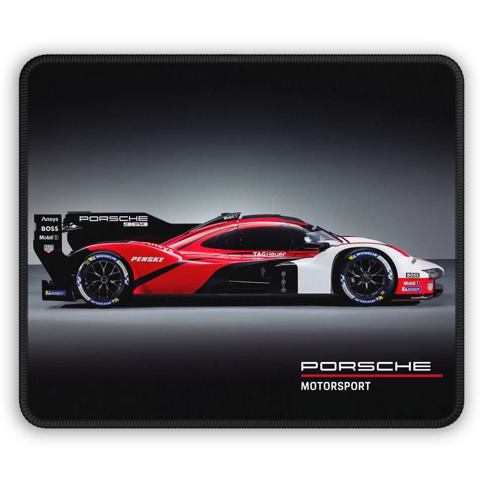 Porsche 963 LeMans Hypercar Racecar - Premium Stitched Edges Mouse Pad 9x7 - Image 1 of 1