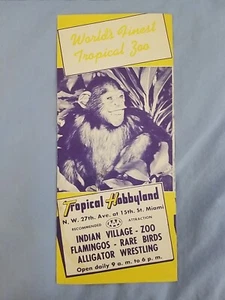 Vtg 1950s Tropical Hobbyland Miami FL Zoo Alligator Wrestling Travel Brochure - Picture 1 of 4