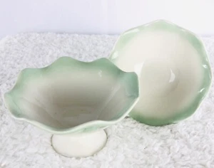 Juego de 2 helados festoneados vintage Tachikichi blanco verde - Imagen 1 de 5
