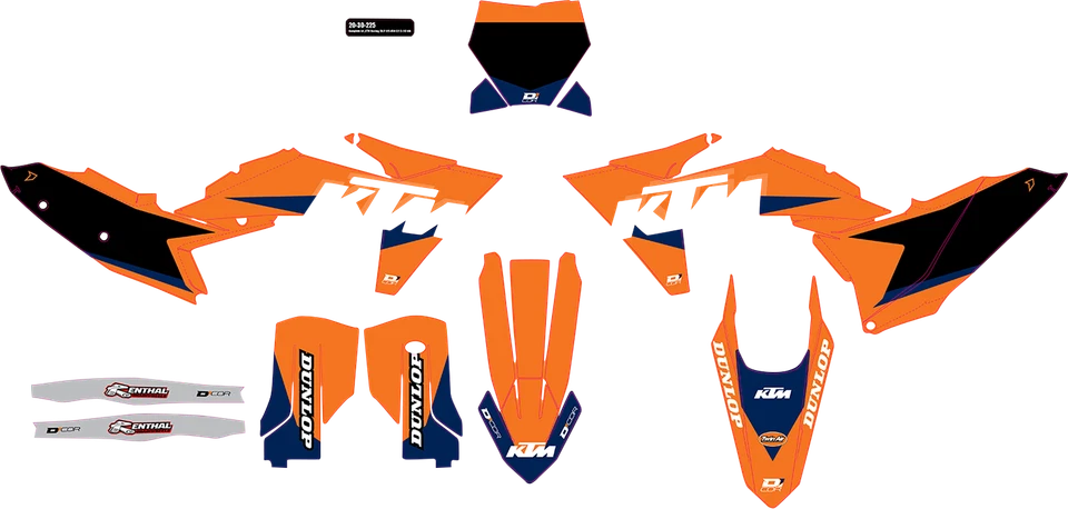 Kit Gráfico Completo D'COR KTM Racing Naranja 20-30-225 Foto 1 de 1