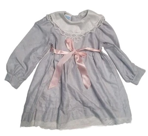 Vintage Bonnie Jean 6x Gray Long Sleeves Lace - Picture 1 of 3