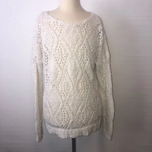 Forever 21 Off-White Open Knit Sweater Pullover Top ((size Small)) - Bild 1 von 6
