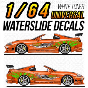 1/64 Calcomanía Universal Deslizante de Agua Hot Wheels Personalizada BRIAN SUPRA RÁPIDA Y FURIOSA - Imagen 1 de 7